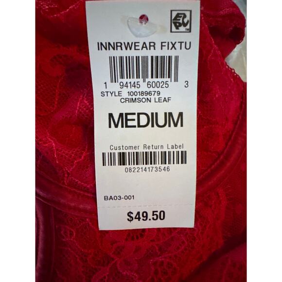 Brand New INC International Concepts Red Lace One Piece Bodysuit Women's Medium - Picture 4 of 7